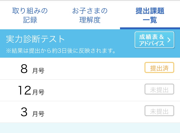 実力テスト表
